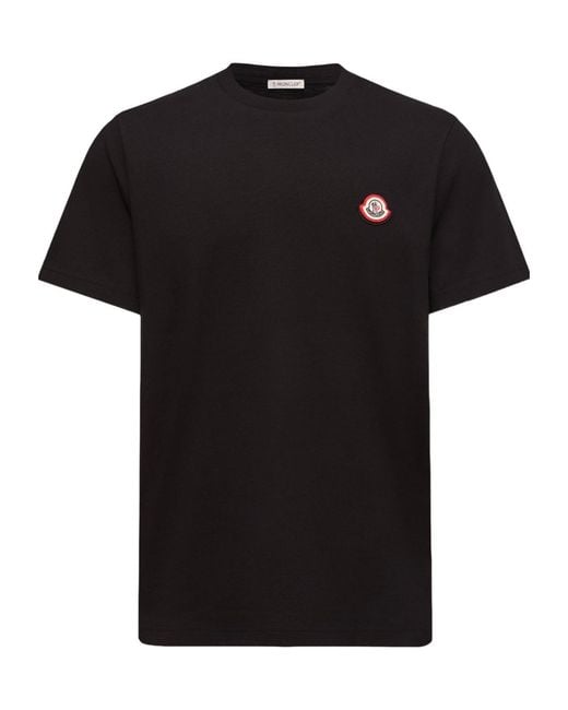 Moncler Black Logo Cotton Jersey T-Shirt for men