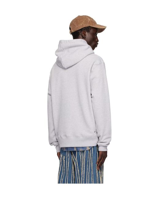 Amiri Gray Logo Printed Hoodie for men