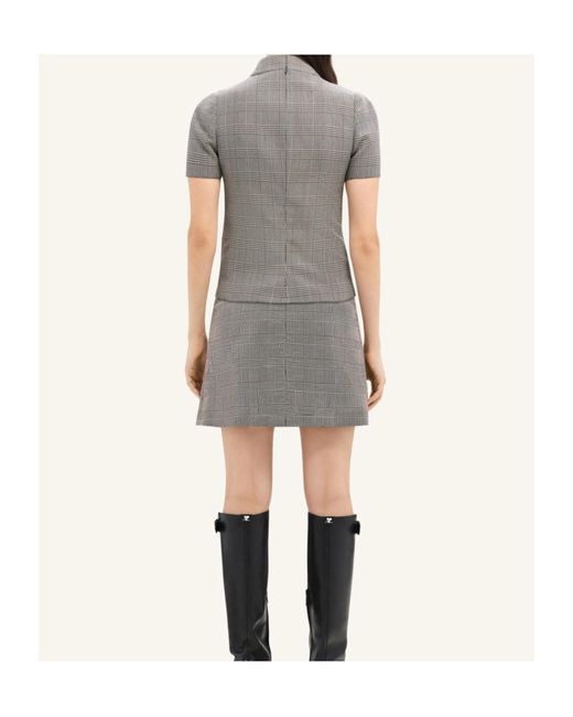 Courreges Gray Courrèges Mid-Rise A-Line Checked Mini Skirt