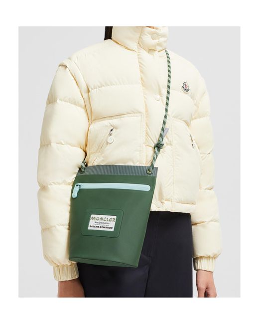 Moncler Green Amoeba Logo Patch Messenger Bag for men