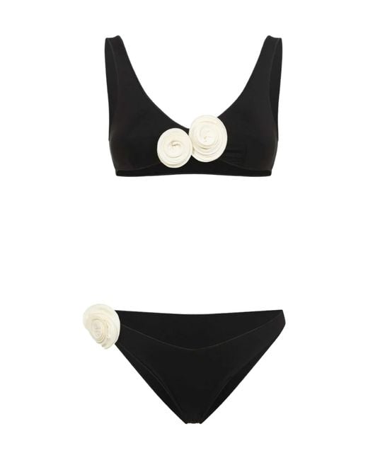 LaRevêche Black Nuha Floral Detail Bikini