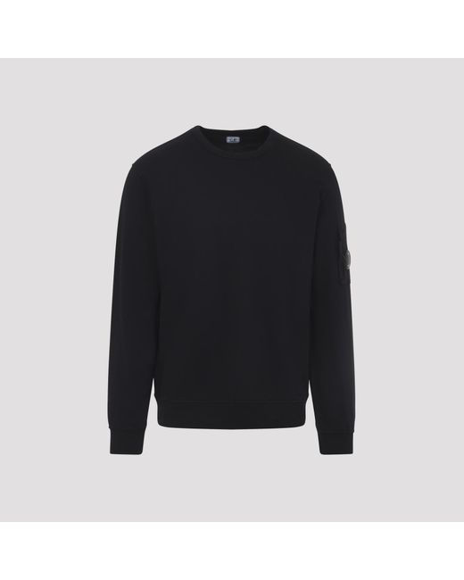 C P Company Blue Lens Detailed Light Fleece Crewneck Sweatshirt for men