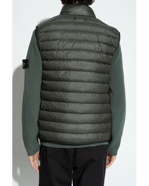 Stone Island Gray Compass-Patch Quilted Gilet for men