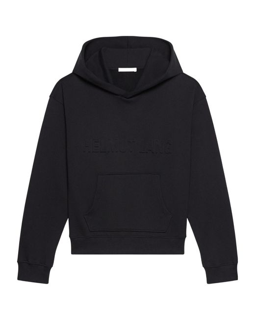 Helmut Lang Blue Logo Embossed Hoodie for men