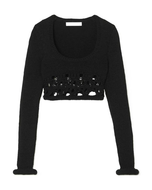 Christopher Esber Black Crocheted Short Top