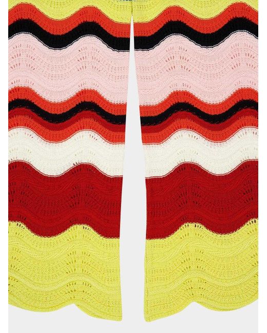 LaDoubleJ Red Chevron-Knit Trousers