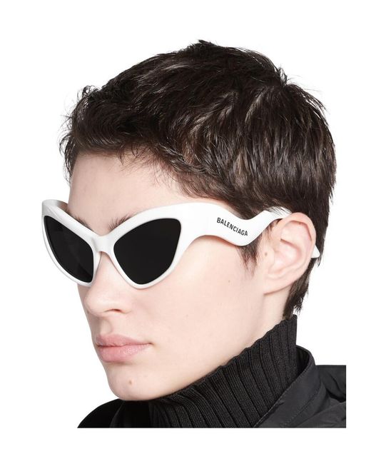 Balenciaga White Eyewear Hamptons Cat-Eye Sunglasses