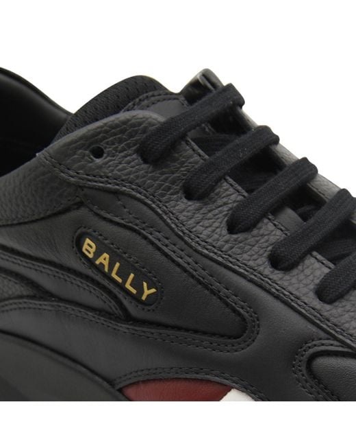 Bally Black Dewy Logo Printed Sneakers for men