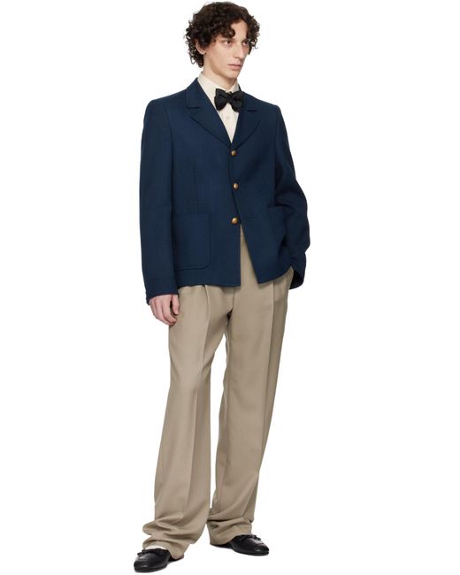 Valentino Blue Button-Up Long-Sleeved Jacket for men