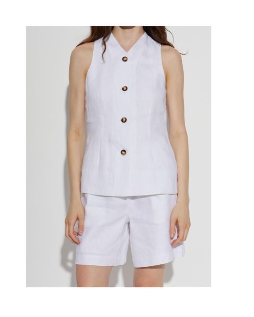 Posse White Sleeveless Vest