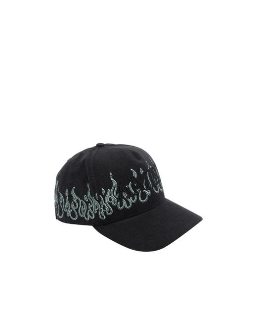 Amiri Black Flame-Embroidered Logo-Patch Baseball Cap for men