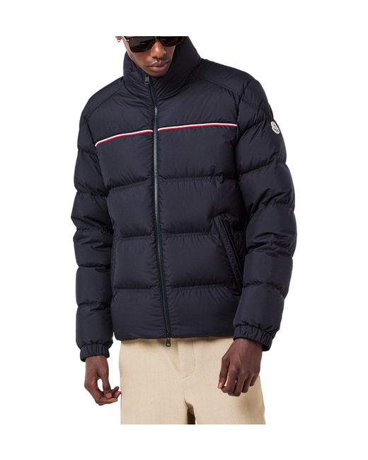 Moncler Blue Stand-Collar Quilted Down Jacket for men