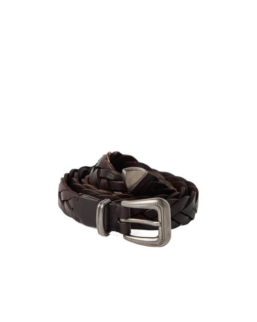 Brunello Cucinelli White Buckle Fastened Braided Belt