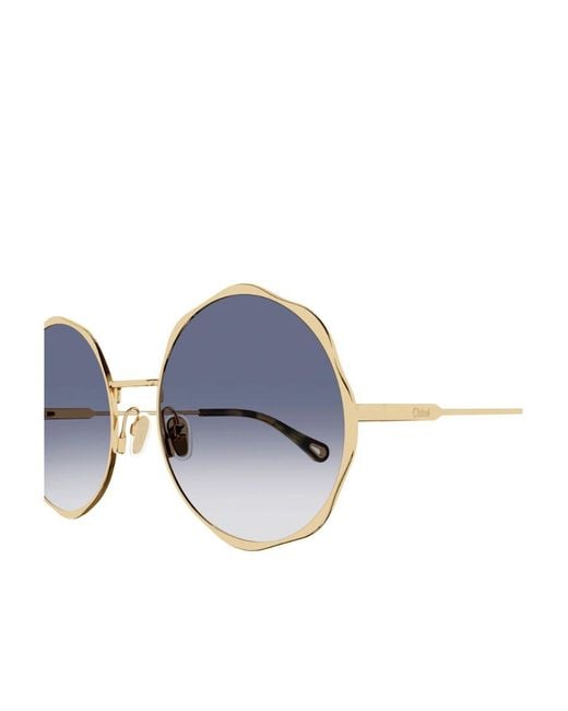 Chloé Blue Chloé Eyewear Round Frame Sunglasses