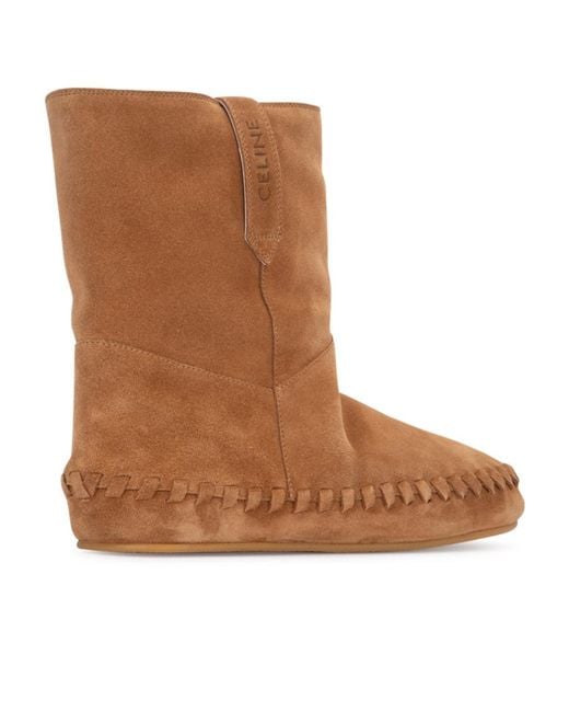 Céline Brown Suede Short Boots for men