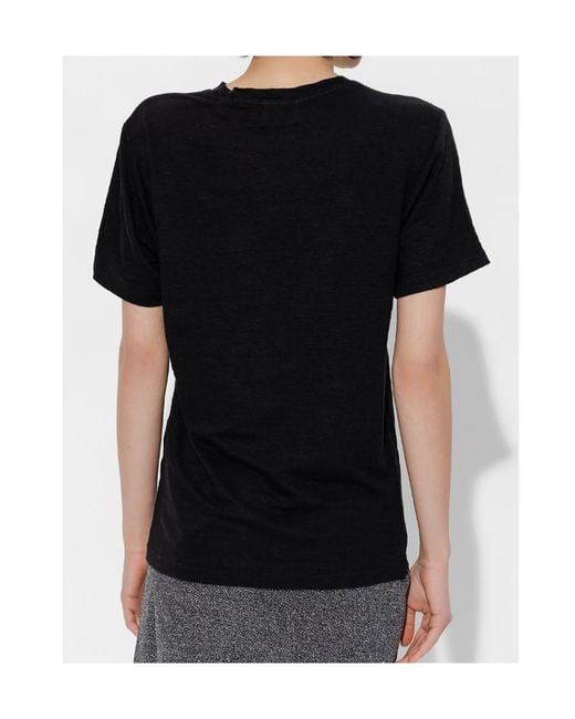Isabel Marant Black Short-Sleeved T-Shirt With Round Neck