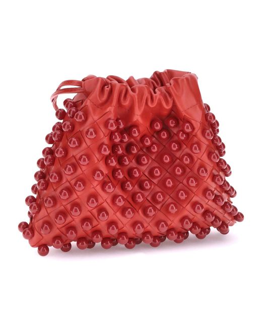 Bottega Veneta Red Woven Clutch