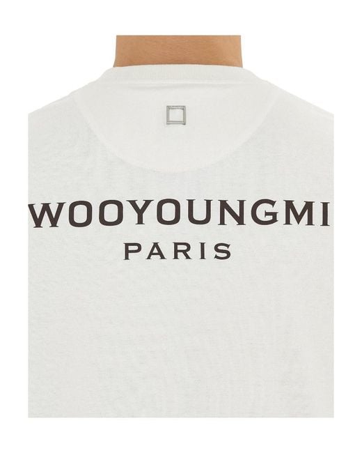 Wooyoungmi White Backlogo Long-Sleeved T-Shirt for men