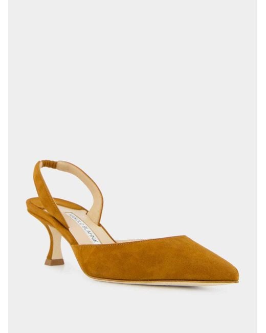Manolo Blahnik Metallic Pointed High-Heeled Sandals
