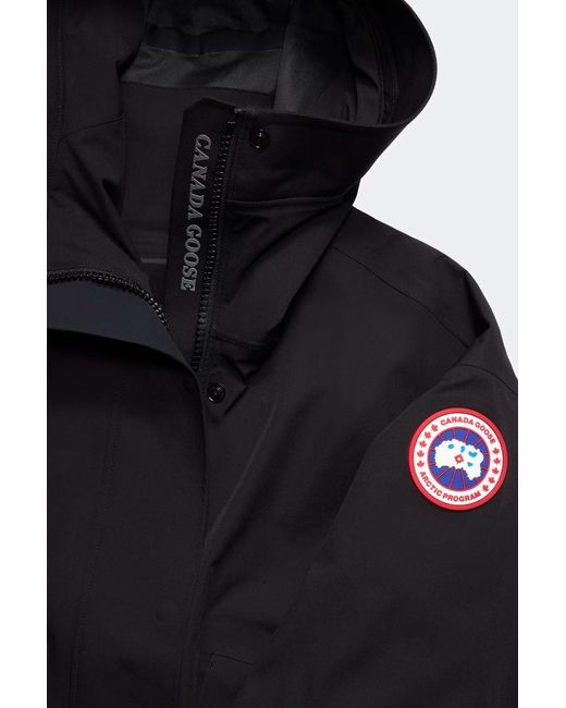 Canada Goose Blue Logo-Patch Hooded Jacket
