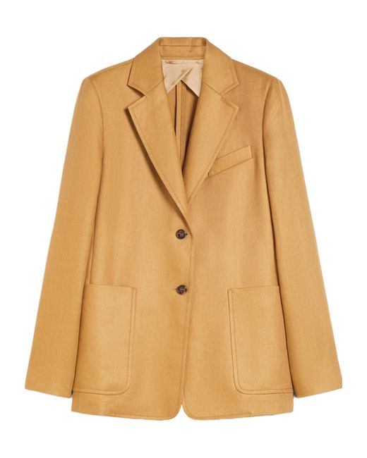 Max Mara Natural Single-Breasted Long-Sleeved Jacket