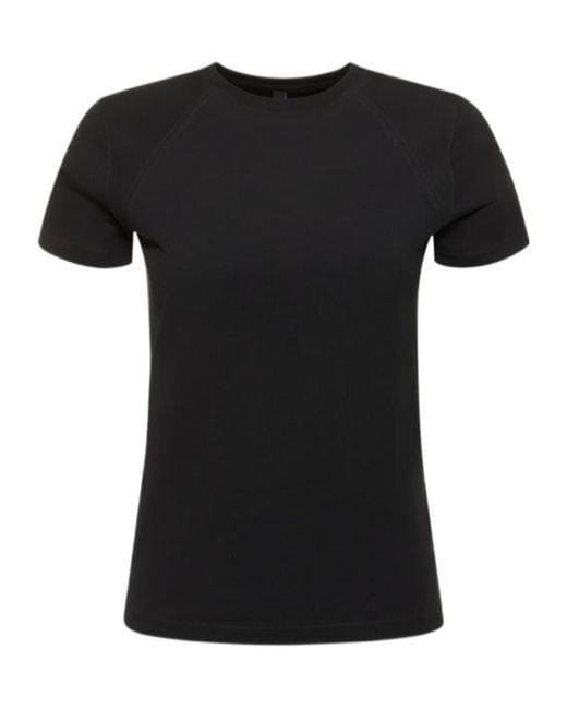 Entire studios Black Mini Cotton Cropped T-Shirt