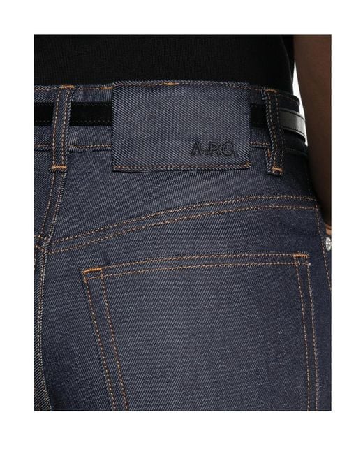 A.P.C. Blue Wide-Leg Loose Jeans