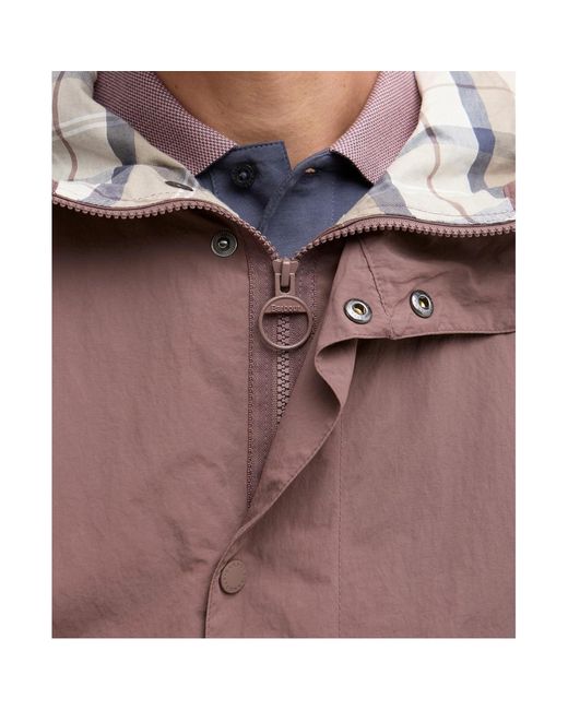 Barbour Brown Zippered Hooded Raincoat for men