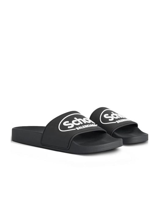 Balenciaga Black X Scholl Pool Slides for men
