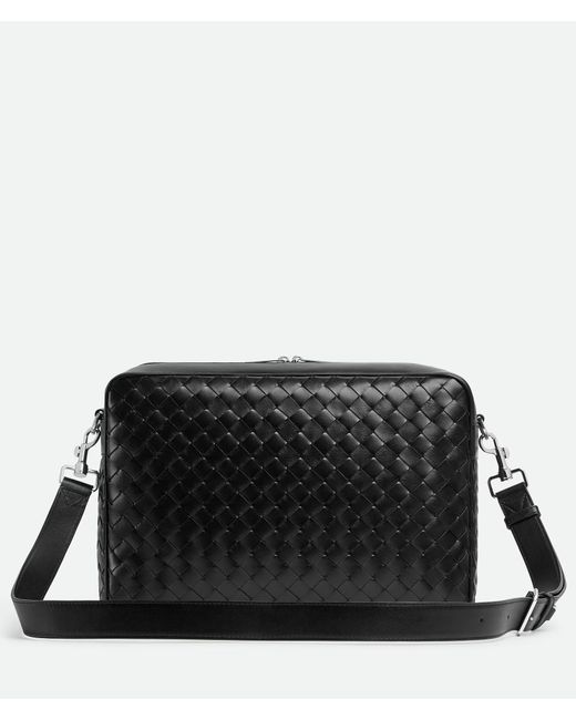 Bottega Veneta Black Large Intrecciato Camera Bag for men