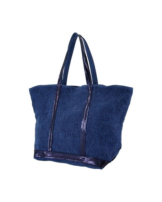 Vanessa Bruno Blue L Zipped Embellished Cabas Tote Bag