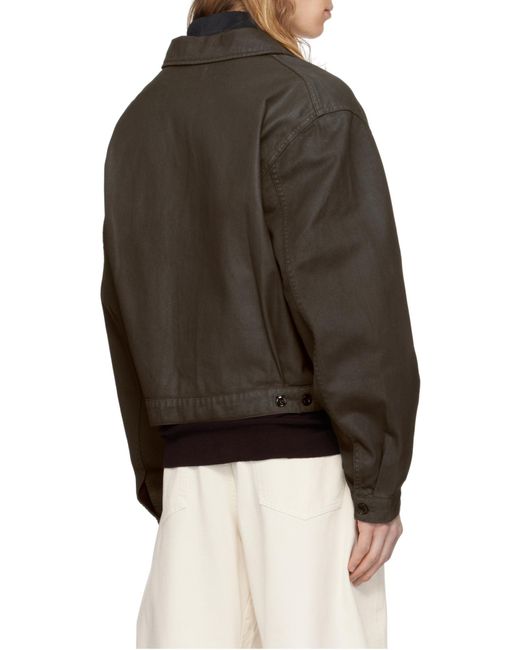 Lemaire Black Buttoned Trucker Jacket for men