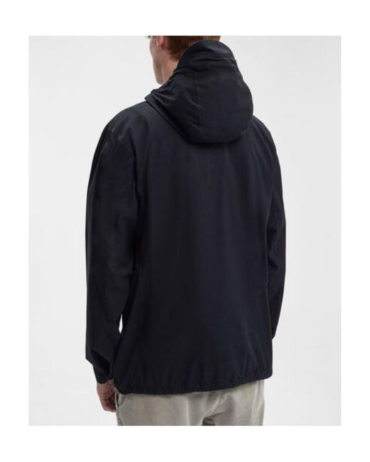 C P Company Blue Embroidered-Logo Utility Windbreaker for men