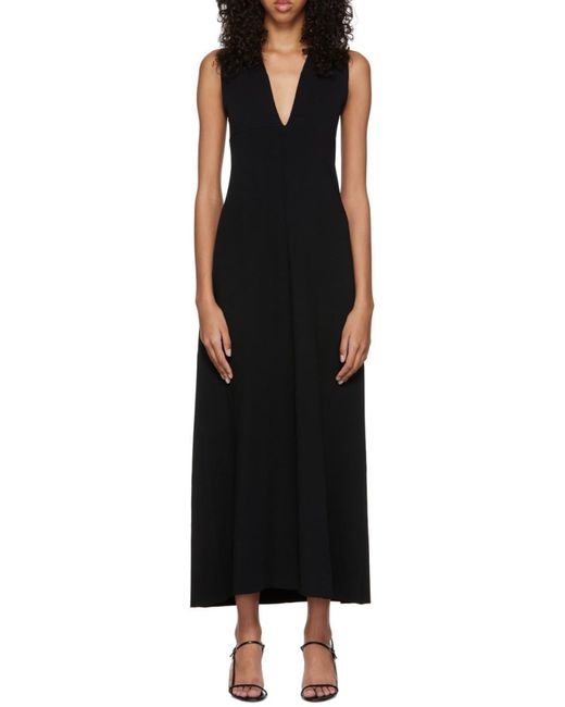 The Row Black Ingmar Twisted Back Dress Skirt