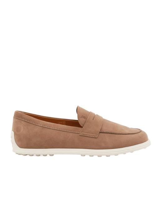 Tod's Brown Round Toe Flat Shoes