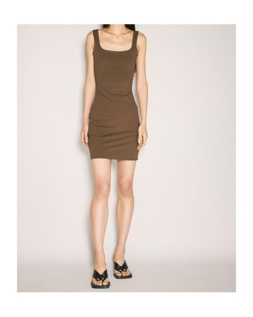 Entire studios Natural Square Neck Mini Dress