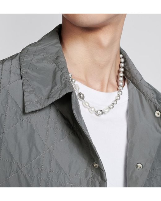 Dior White Cannage Necklace for men