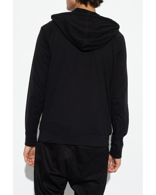 Paul Smith Black Jersey Zip Lounge Hoodie for men
