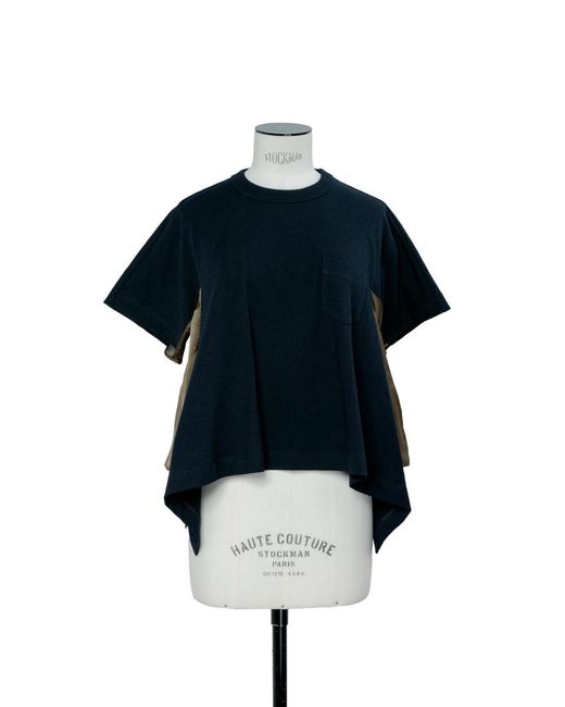 Sacai Black Chest Pocket Asymmetric Top