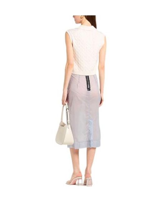 Maison Margiela White Solid-Color Unlined Skirt
