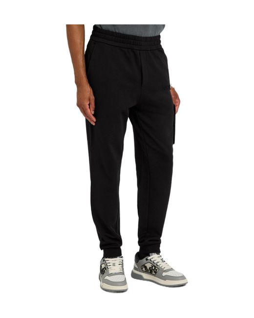 Moncler Black Logo-Embossed Cotton Sweatpants for men