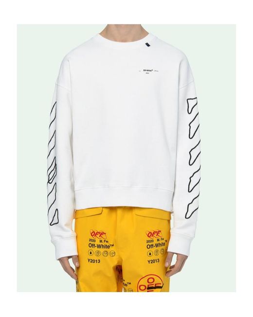 Off-White c/o Virgil Abloh White Twisted Line Arrow Pullover Hoodie for men