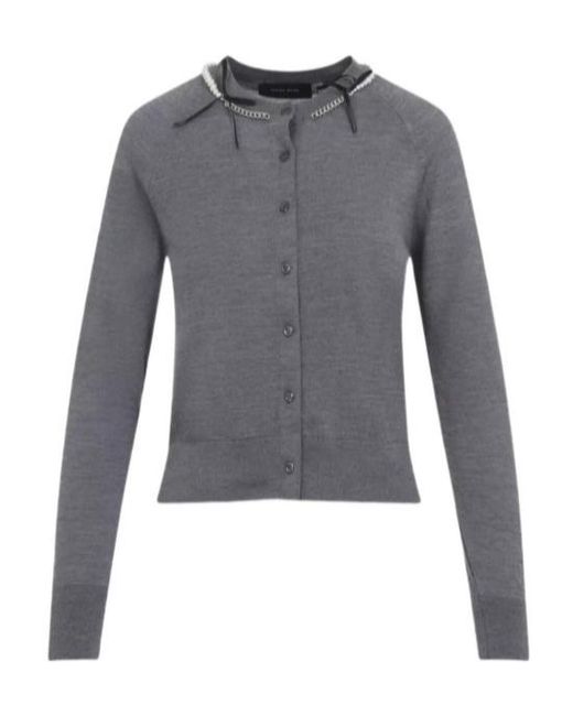 Simone Rocha Gray Crew Neck Cardigan