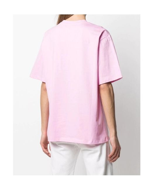 MSGM Pink Logo Detail T-Shirt