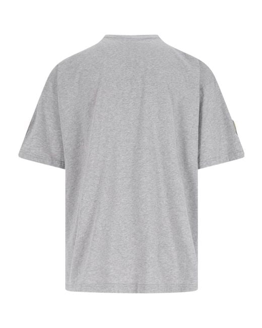 Balenciaga Gray Logo Embroidered Crewneck T-Shirt for men
