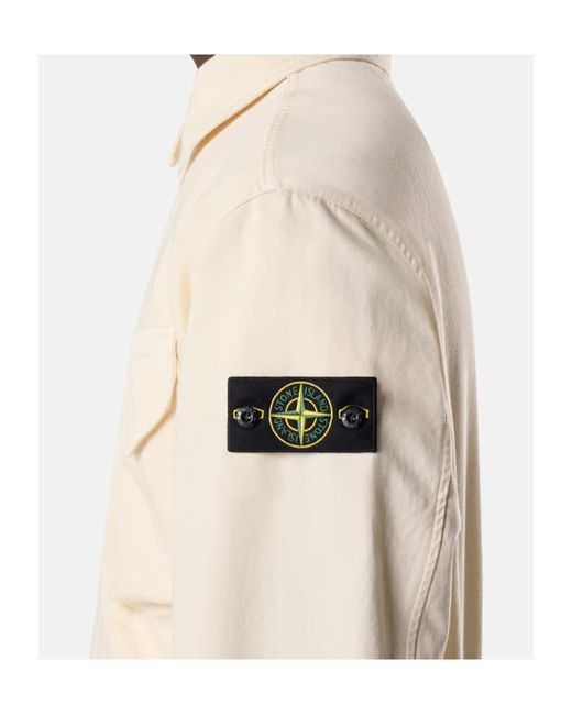 Stone Island Natural Coach Jacket With Anti-Drop Finish for men