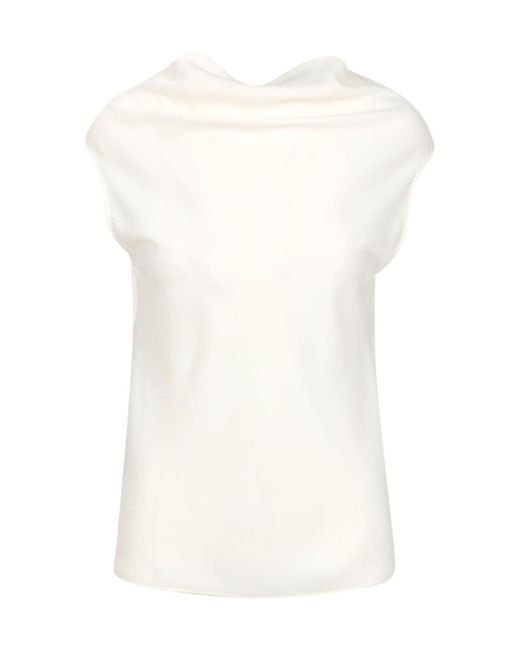 Philosophy Di Lorenzo Serafini White Drape Front Blouse