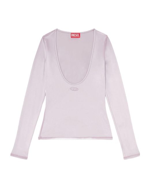 DIESEL Pink T-Elphin Scoop-Neck Long-Sleeve Top