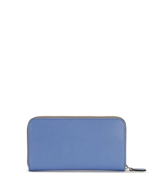 Bally Blue Wrap Zipper Wallet