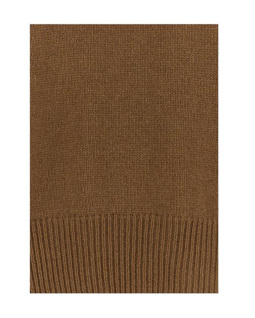 Jil Sander Brown Short-Sleeved Knitted Top